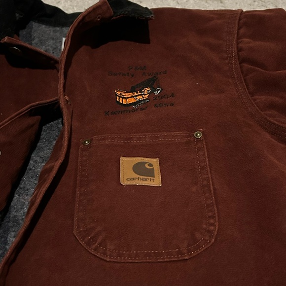 Carhartt chore coat blanket lined size medium CO2 CLY burgundy vintage - Picture 4 of 9